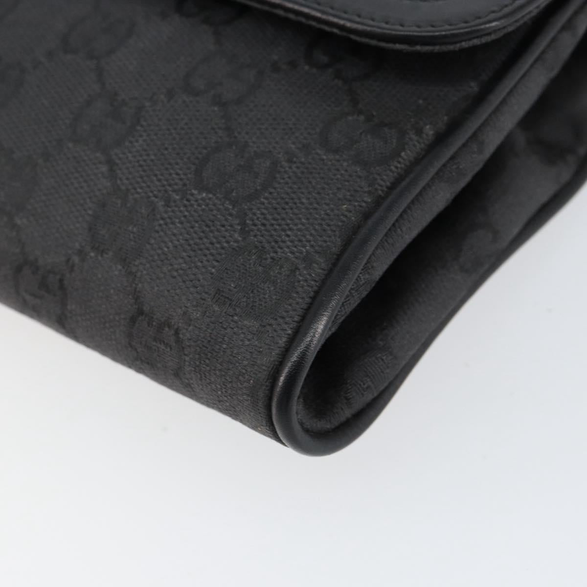 GUCCI GG Canvas Shoulder Bag Black Gold Auth ep11997