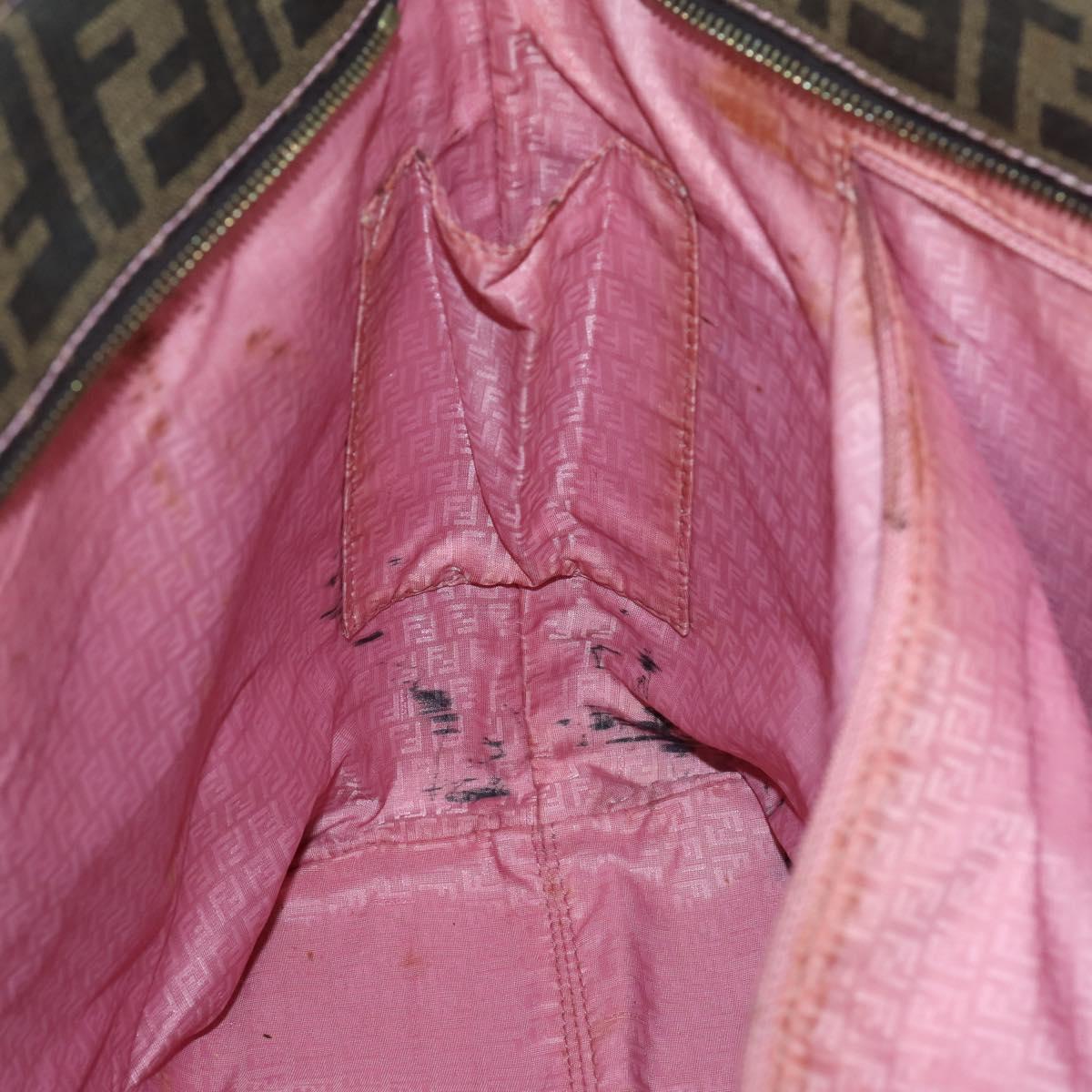 FENDI Zucca Canvas Tote Bag Black Brown Auth ep11998