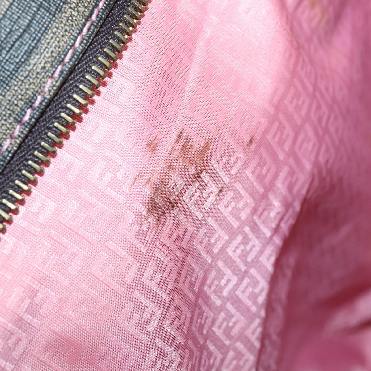 FENDI Zucca Canvas Tote Bag Black Brown Auth ep11998