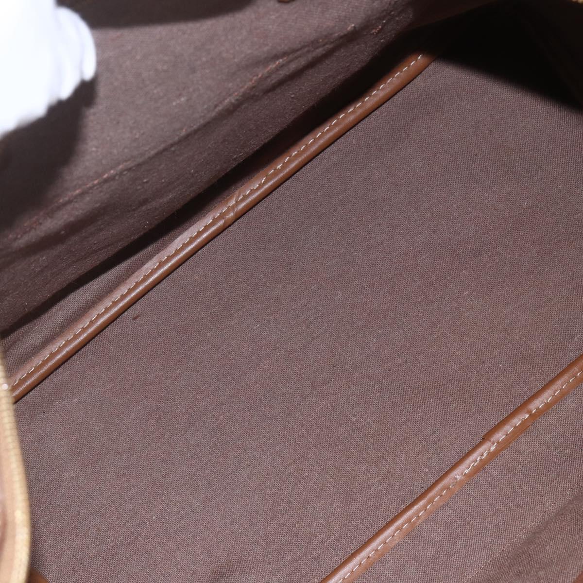 Christian Dior Honeycomb Canvas Tote Bag PVC Leather Beige Auth ep12002