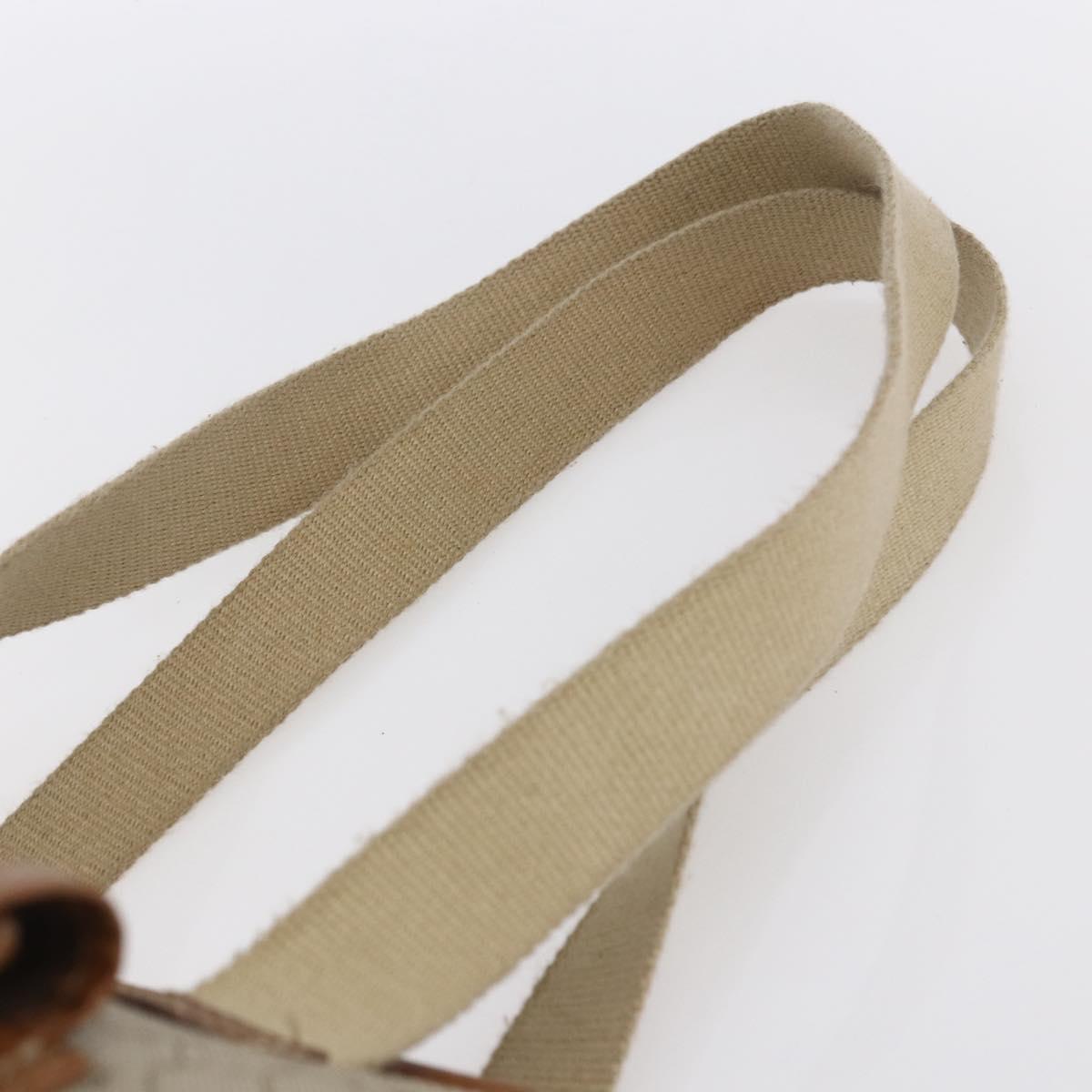 Christian Dior Honeycomb Canvas Tote Bag PVC Leather Beige Auth ep12002