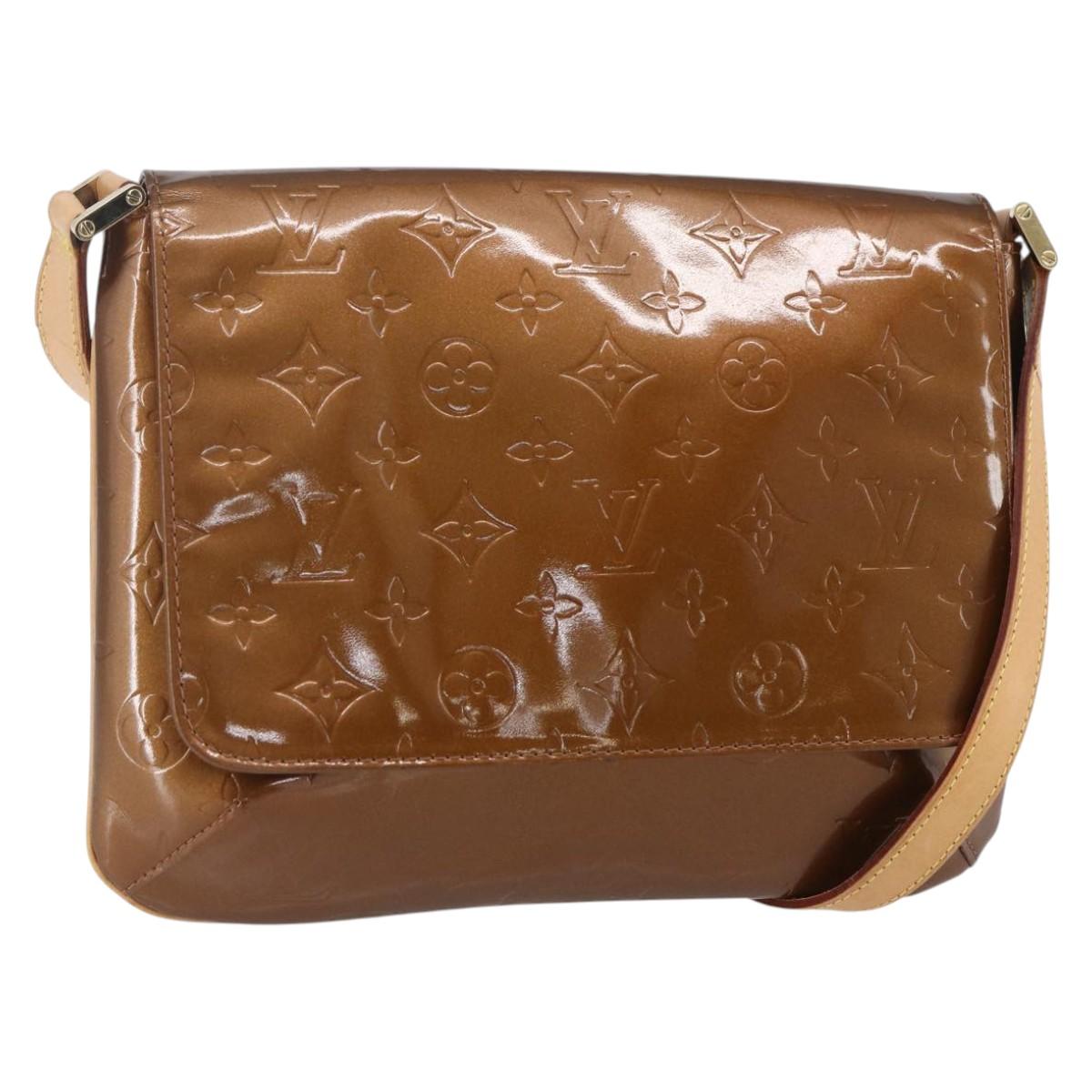LOUIS VUITTON Monogram Vernis Thompson Street Bag Bronze M91124 LV Auth ep12004