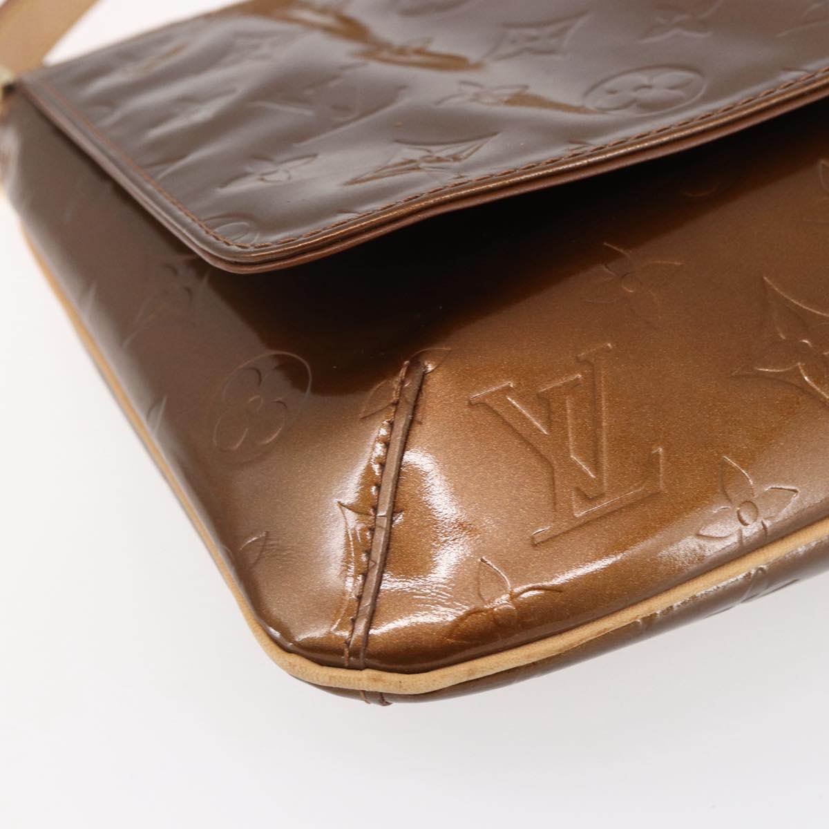 LOUIS VUITTON Monogram Vernis Thompson Street Bag Bronze M91124 LV Auth ep12004