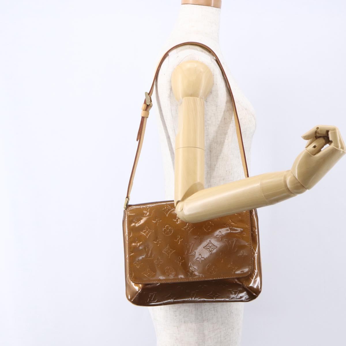 LOUIS VUITTON Monogram Vernis Thompson Street Bag Bronze M91124 LV Auth ep12004