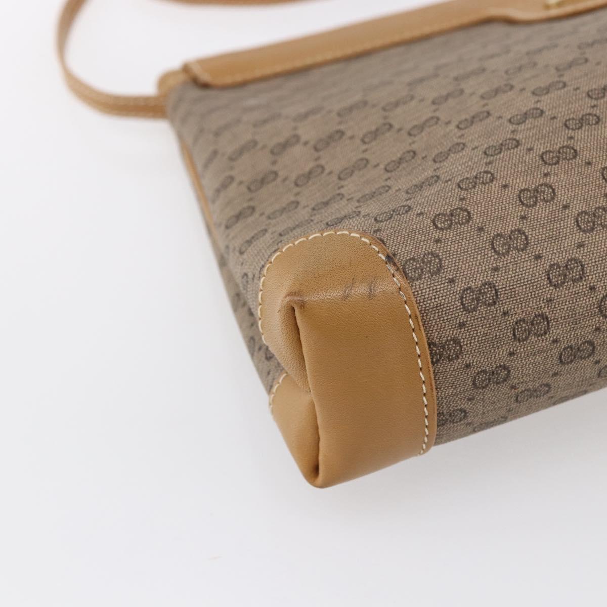 GUCCI Micro GG Supreme Shoulder Bag PVC Beige Gold Auth ep12007