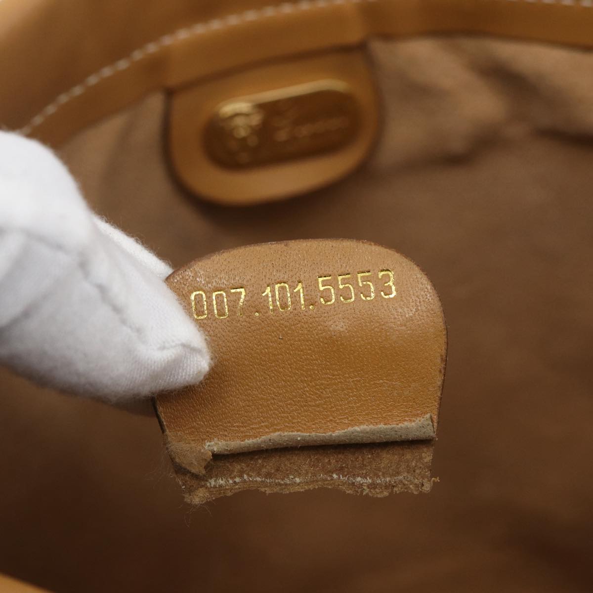 GUCCI Micro GG Supreme Shoulder Bag PVC Beige Gold Auth ep12007