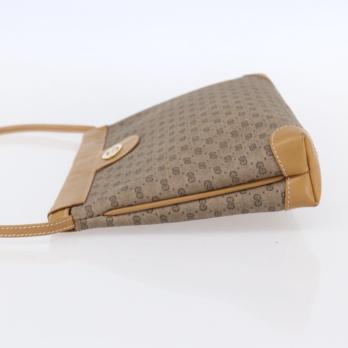 GUCCI Micro GG Supreme Shoulder Bag PVC Beige Gold Auth ep12007