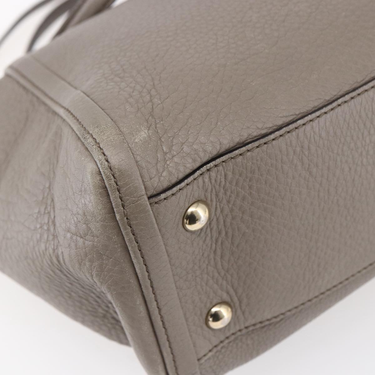 GUCCI Soho Hand Bag Leather 2way Gray Gold 369176 Auth ep12010