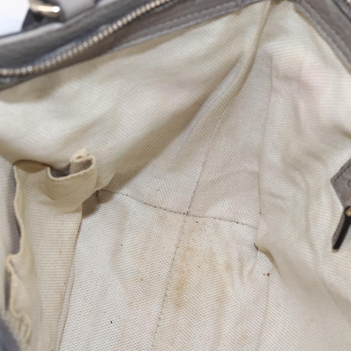 GUCCI Soho Hand Bag Leather 2way Gray Gold 369176 Auth ep12010