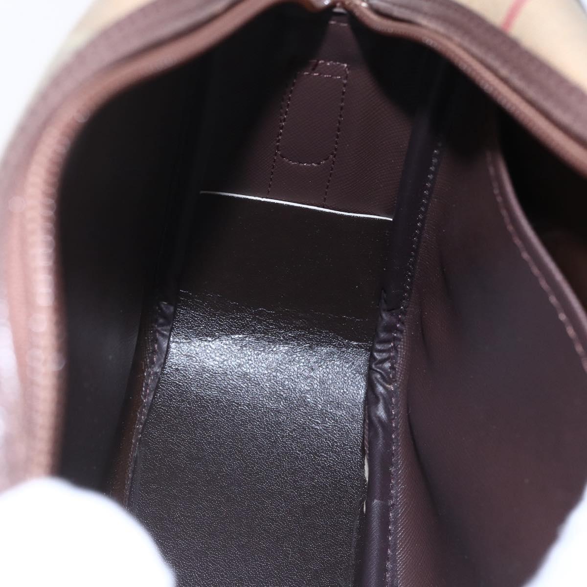 Burberrys Nova Check Shoulder Bag Canvas Beige Gold Auth ep12013