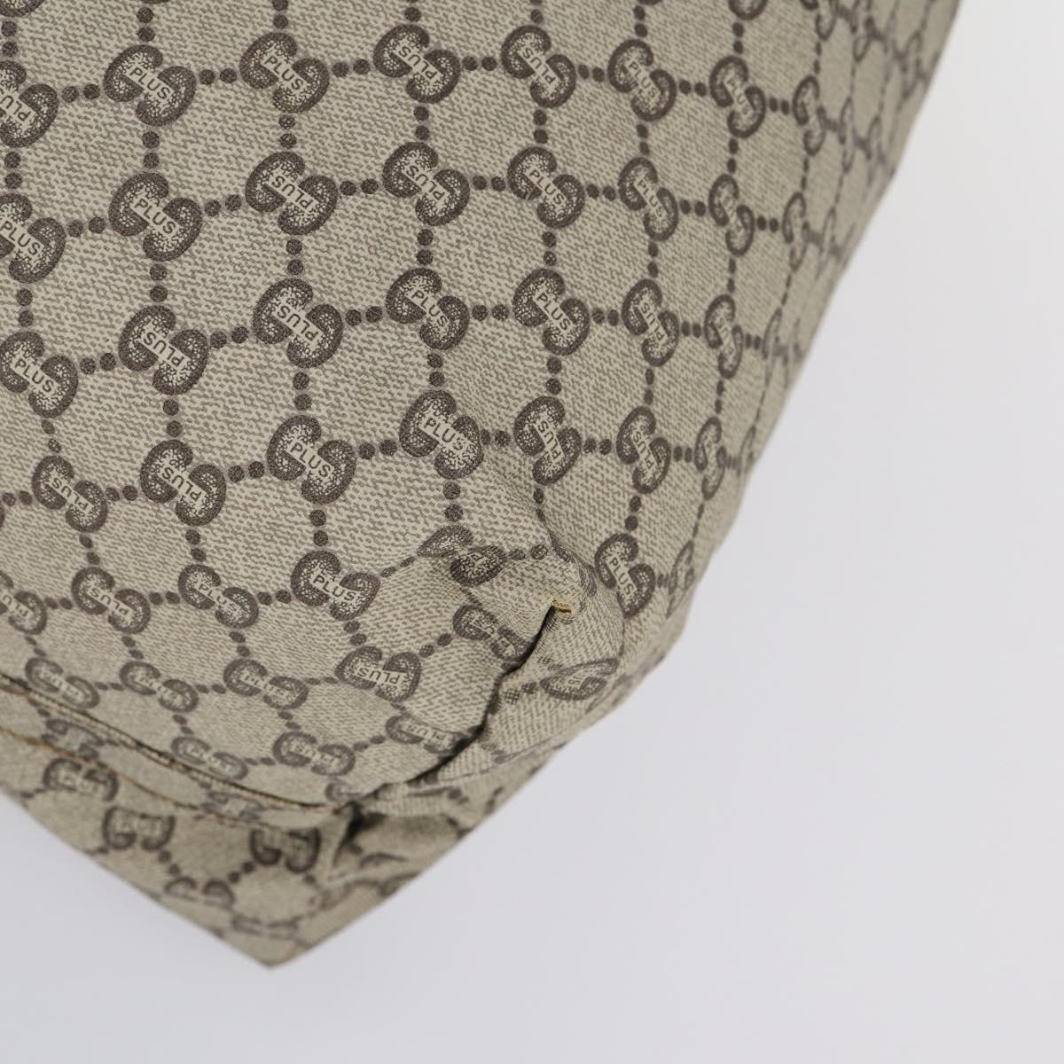 GUCCI GG Plus Supreme Web Sherry Line Boston Bag PVC Beige Auth ep12016