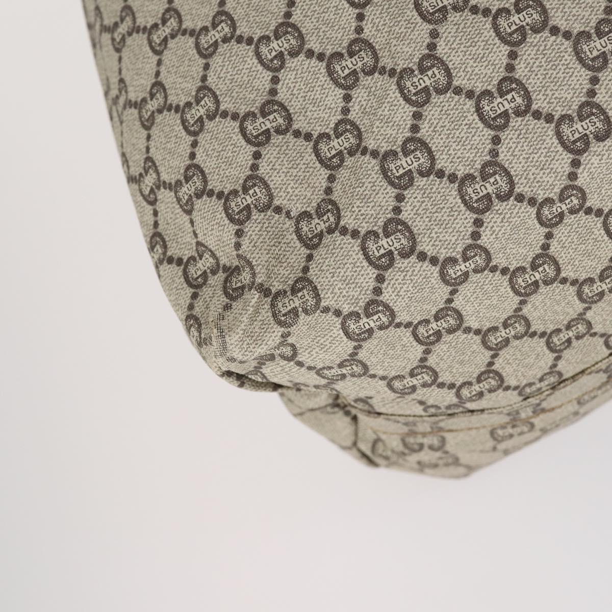 GUCCI GG Plus Supreme Web Sherry Line Boston Bag PVC Beige Auth ep12016