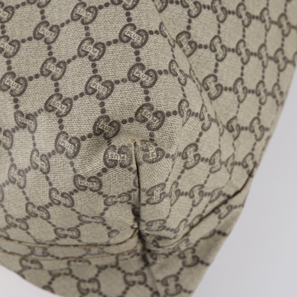 GUCCI GG Plus Supreme Web Sherry Line Boston Bag PVC Beige Auth ep12016