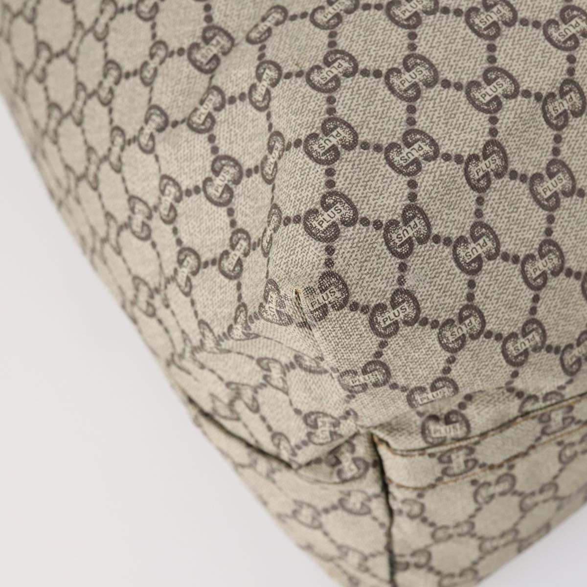 GUCCI GG Plus Supreme Web Sherry Line Boston Bag PVC Beige Auth ep12016