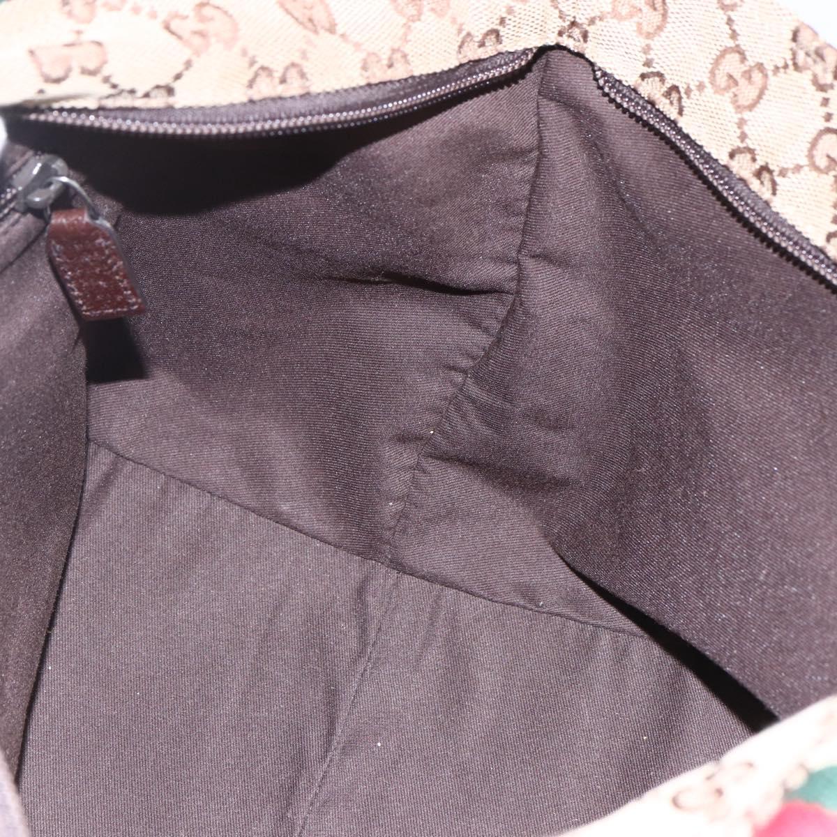 GUCCI GG Canvas Web Sherry Line Hand Bag Beige Red 131228 Auth ep12017