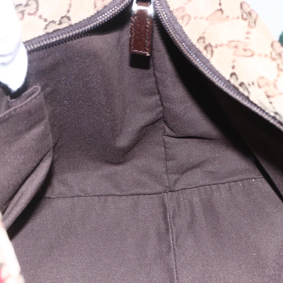 GUCCI GG Canvas Web Sherry Line Hand Bag Beige Red 131228 Auth ep12017