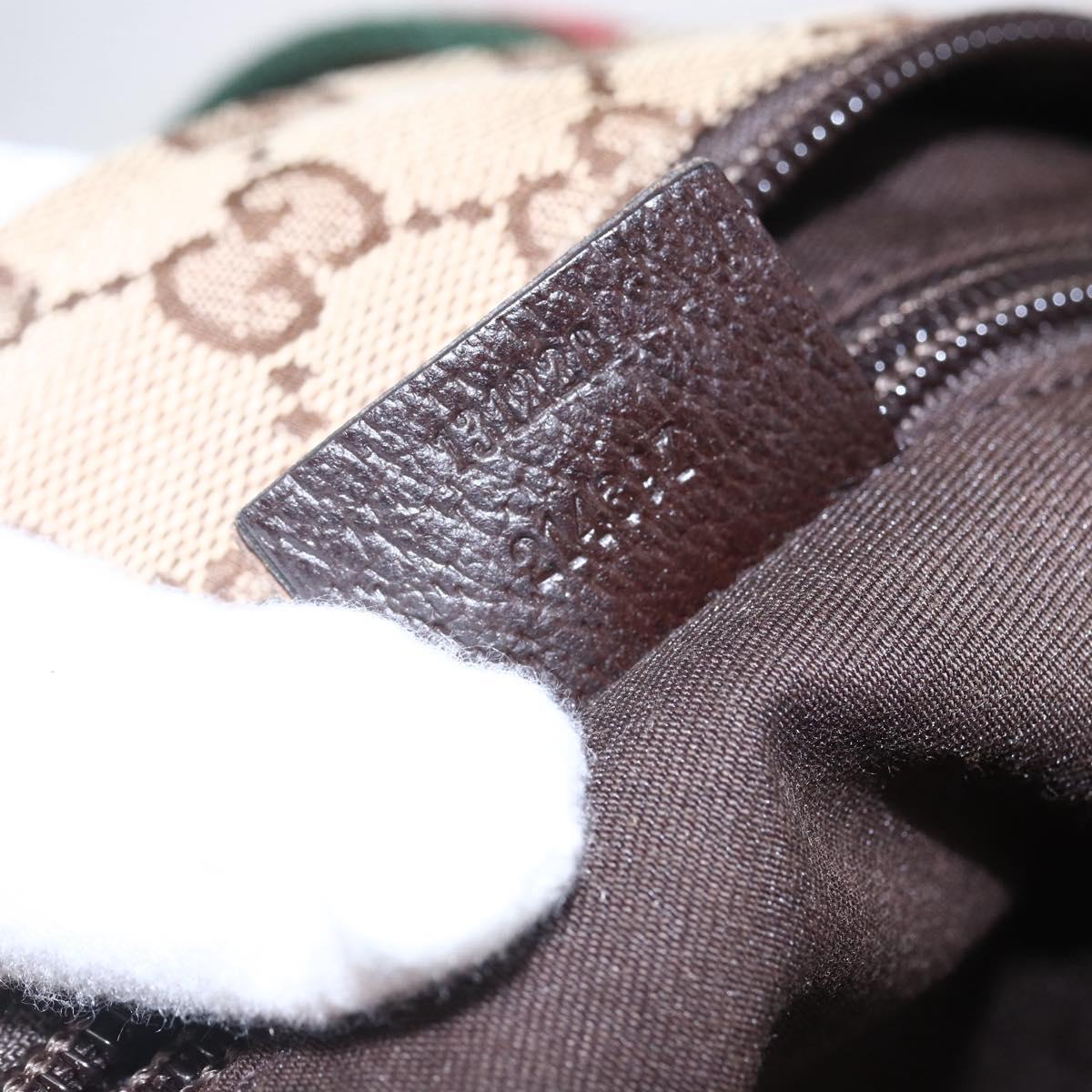 GUCCI GG Canvas Web Sherry Line Hand Bag Beige Red 131228 Auth ep12017