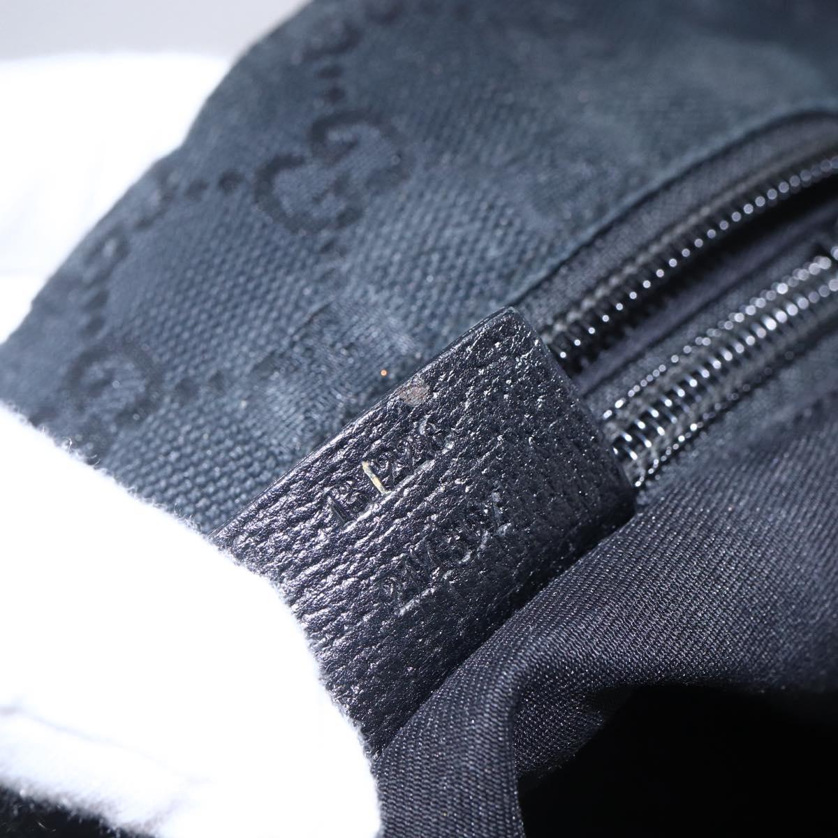 GUCCI GG Canvas Web Sherry Line Hand Bag Black Red 131228 Auth ep12019