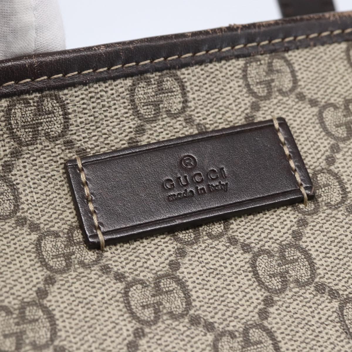 GUCCI GG Supreme Tote Bag PVC Beige Silver 211138 Auth ep12020