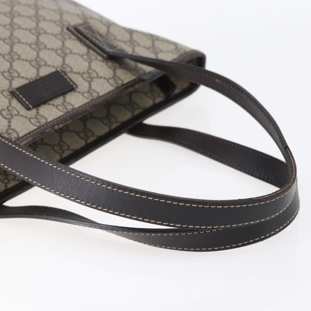 GUCCI GG Supreme Tote Bag PVC Beige Silver 211138 Auth ep12020