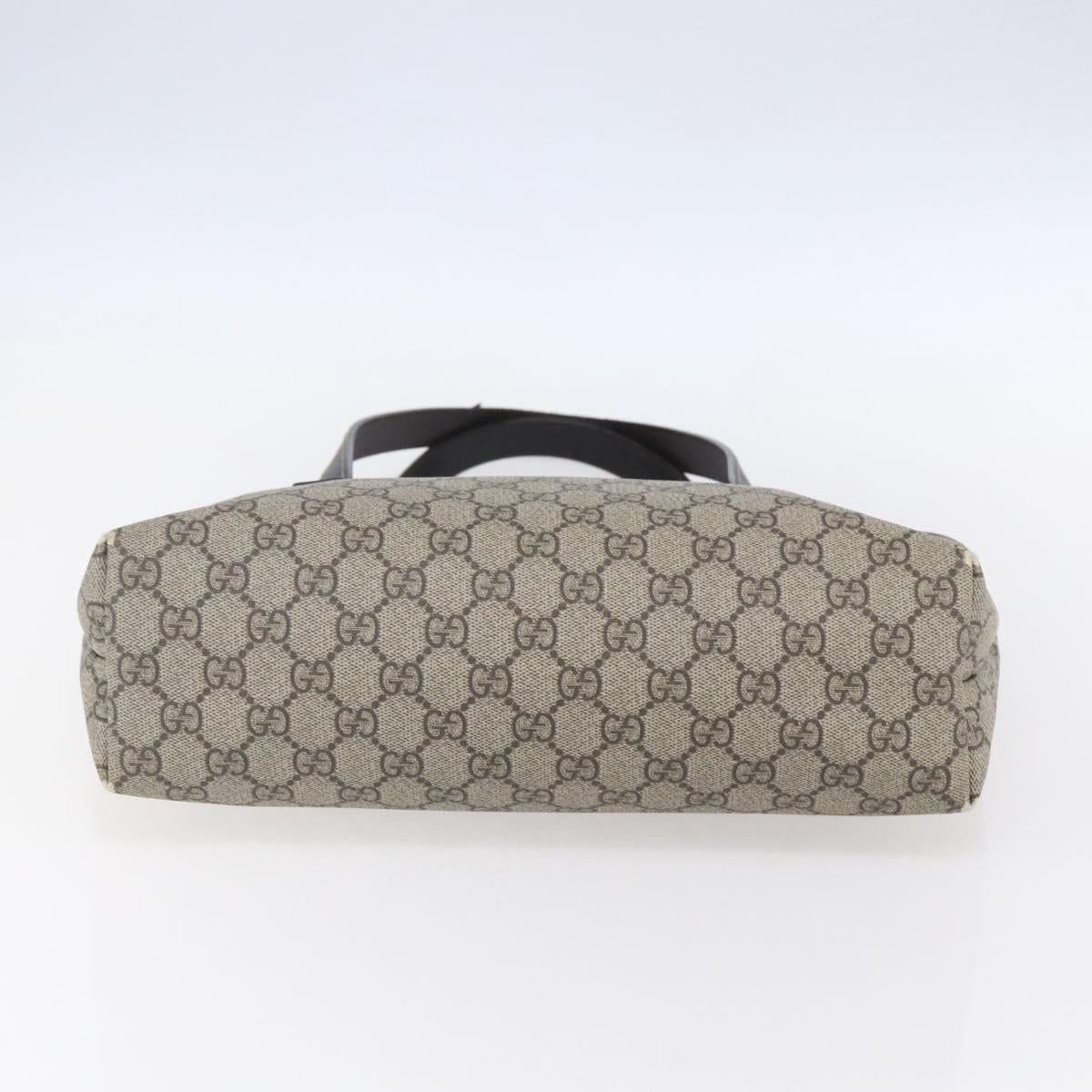 GUCCI GG Supreme Tote Bag PVC Beige Silver 211138 Auth ep12020