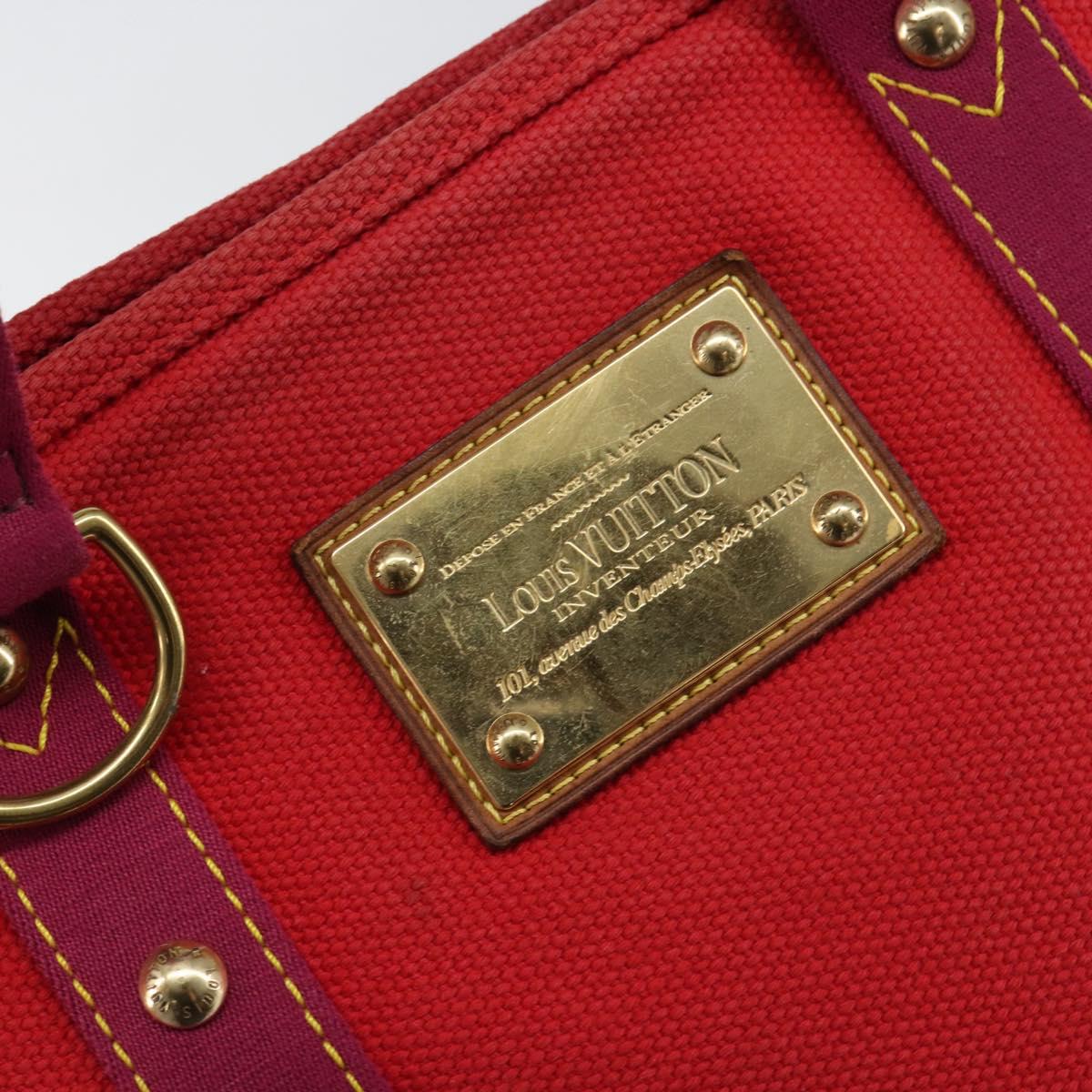 LOUIS VUITTON Antigua Cabas MM Tote Bag Red M40034 LV Auth ep12022