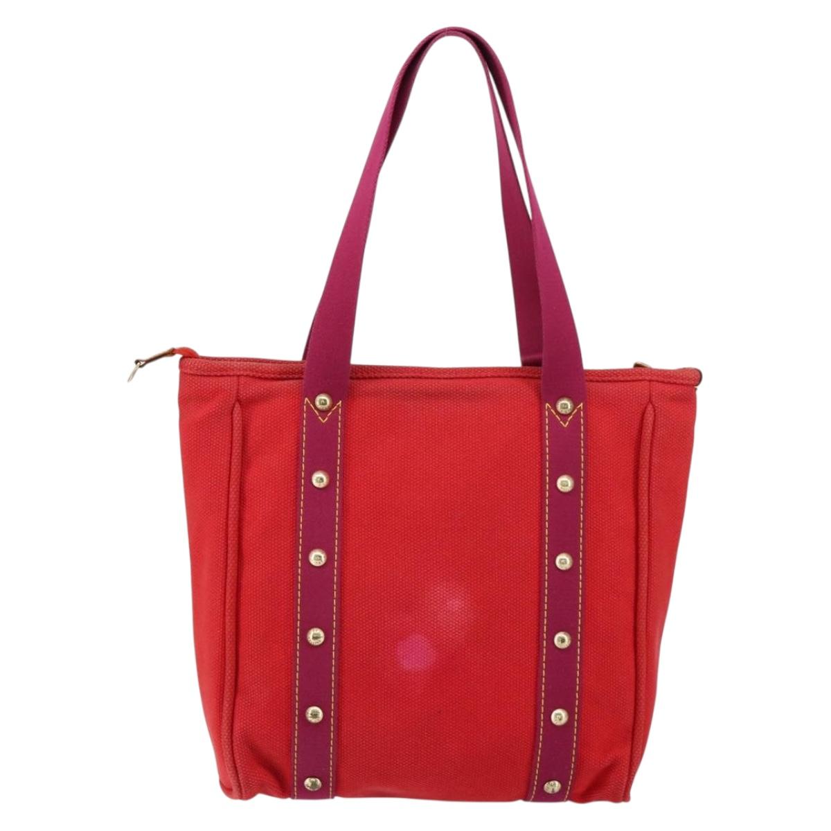 LOUIS VUITTON Antigua Cabas MM Tote Bag Red M40034 LV Auth ep12022