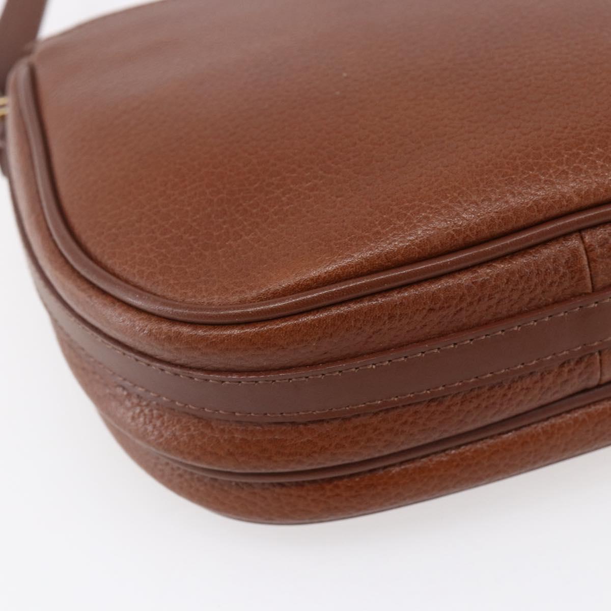 Burberrys Shoulder Bag Leather Brown Gold Auth ep12028