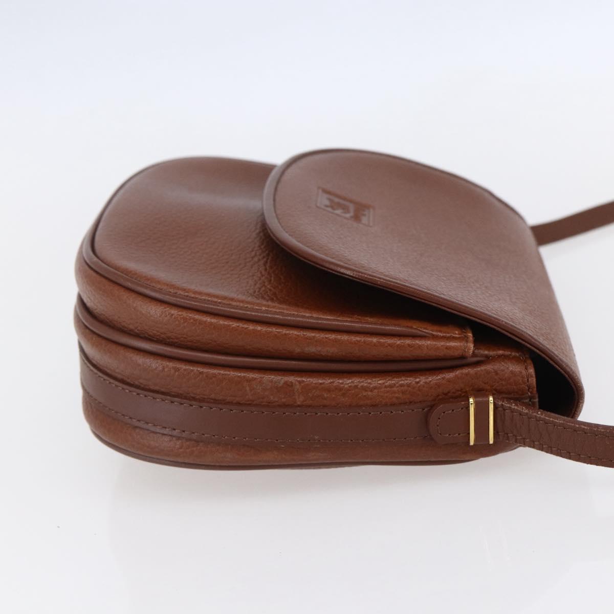 Burberrys Shoulder Bag Leather Brown Gold Auth ep12028