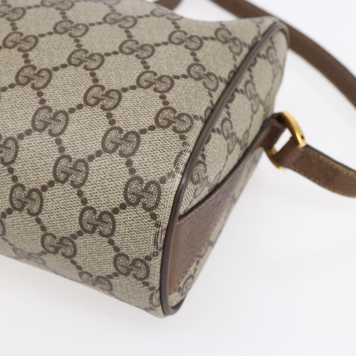 GUCCI GG Supreme Web Sherry Line Bag PVC Beige Gold 89 02 017 Auth ep12029