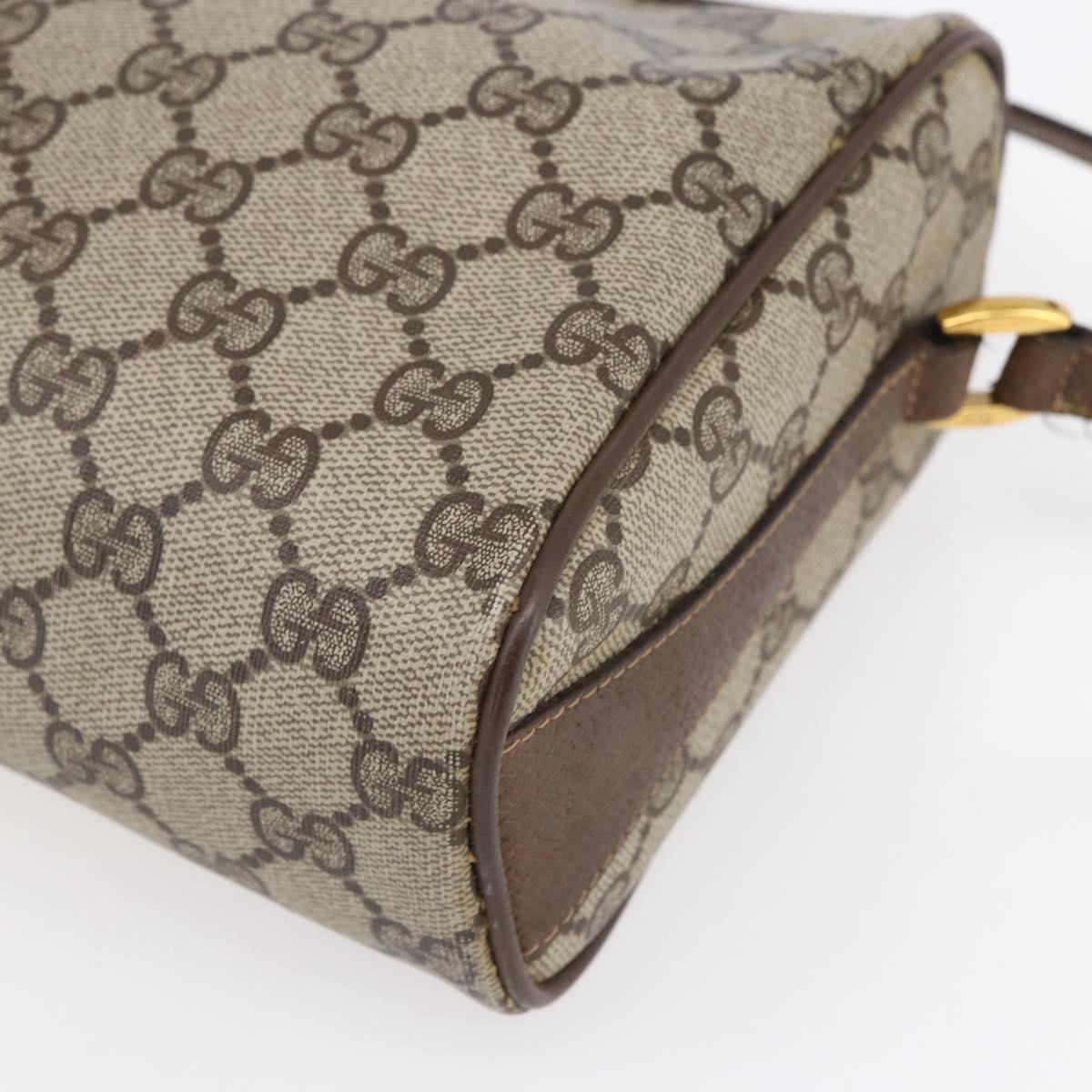 GUCCI GG Supreme Web Sherry Line Bag PVC Beige Gold 89 02 017 Auth ep12029