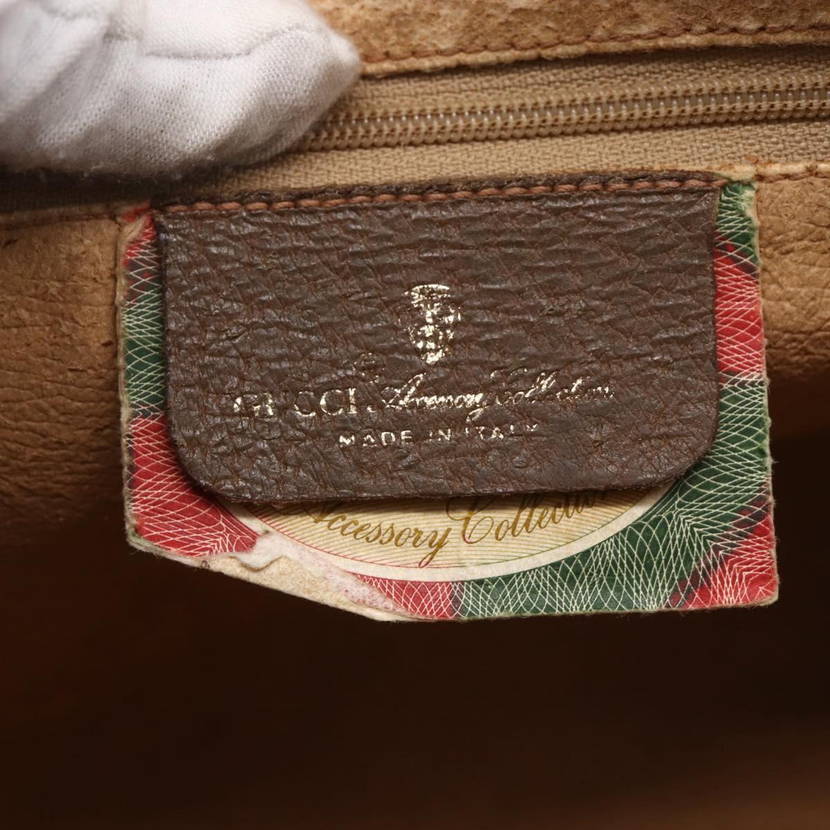 GUCCI GG Supreme Web Sherry Line Bag PVC Beige Gold 89 02 017 Auth ep12029