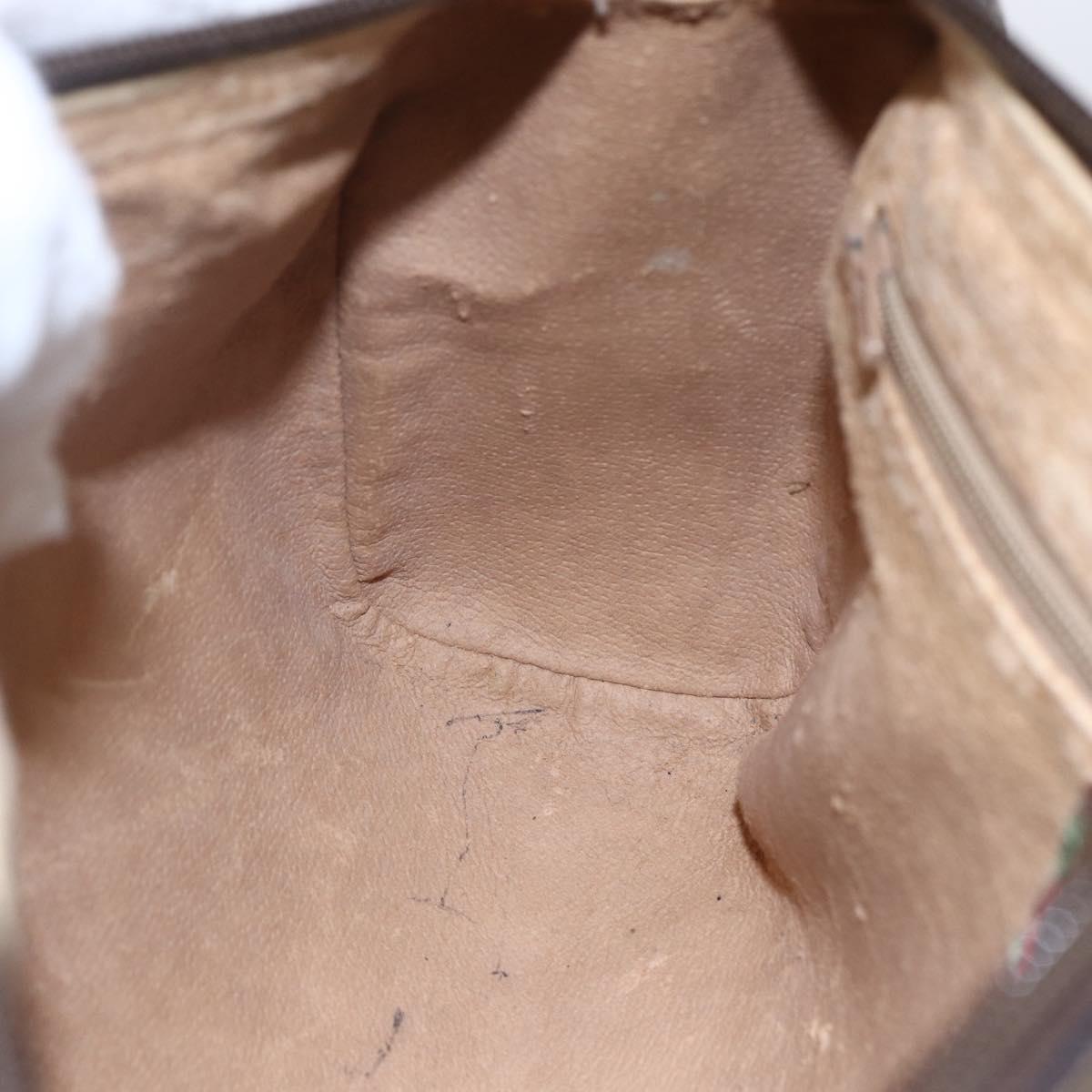 GUCCI GG Supreme Web Sherry Line Bag PVC Beige Gold 89 02 017 Auth ep12029