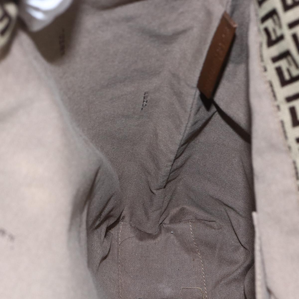 FENDI Zucchino Canvas Tote Bag Beige Gold Auth ep12032