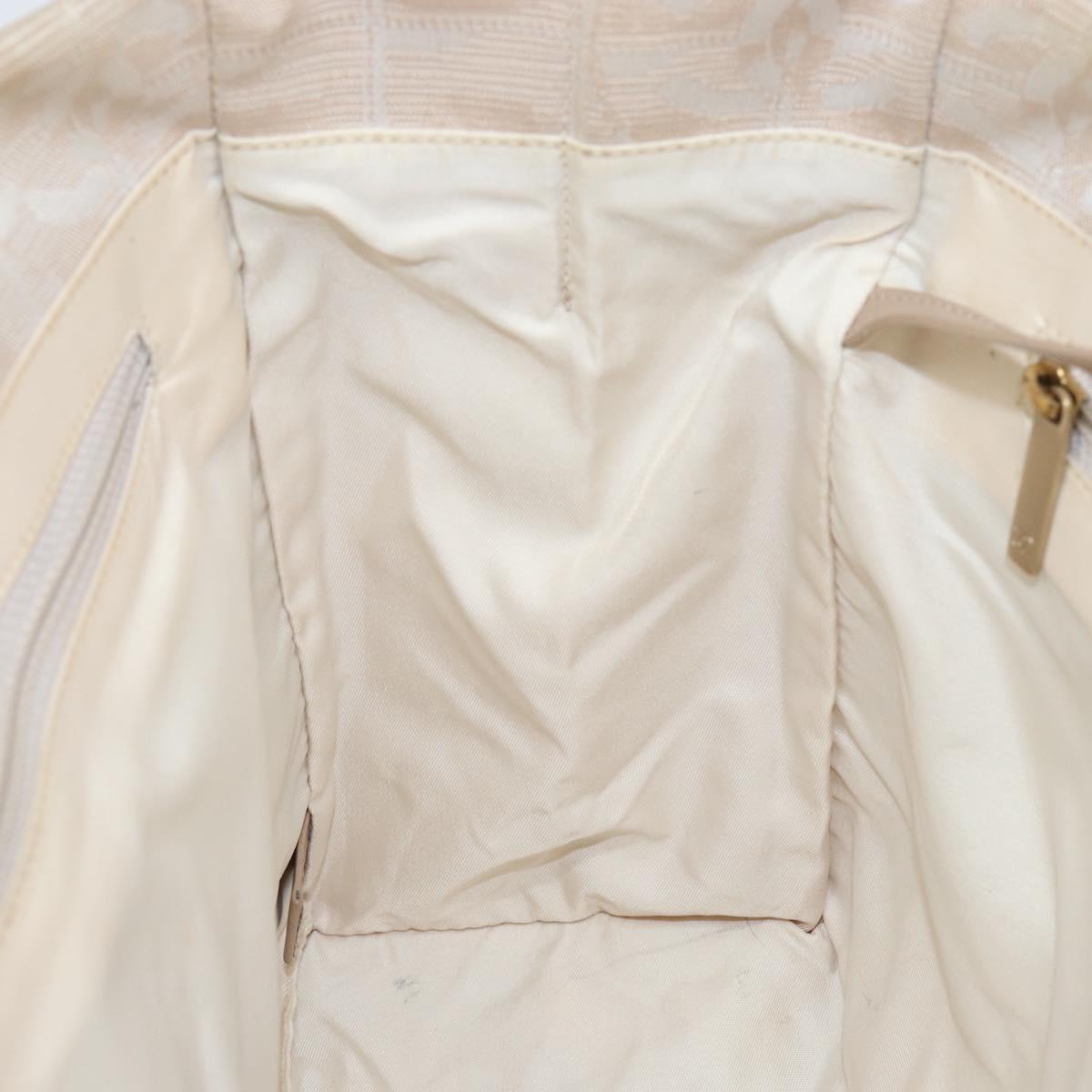 CHANEL New Travel Line Tote Bag Nylon Beige Gold CC Auth ep12037