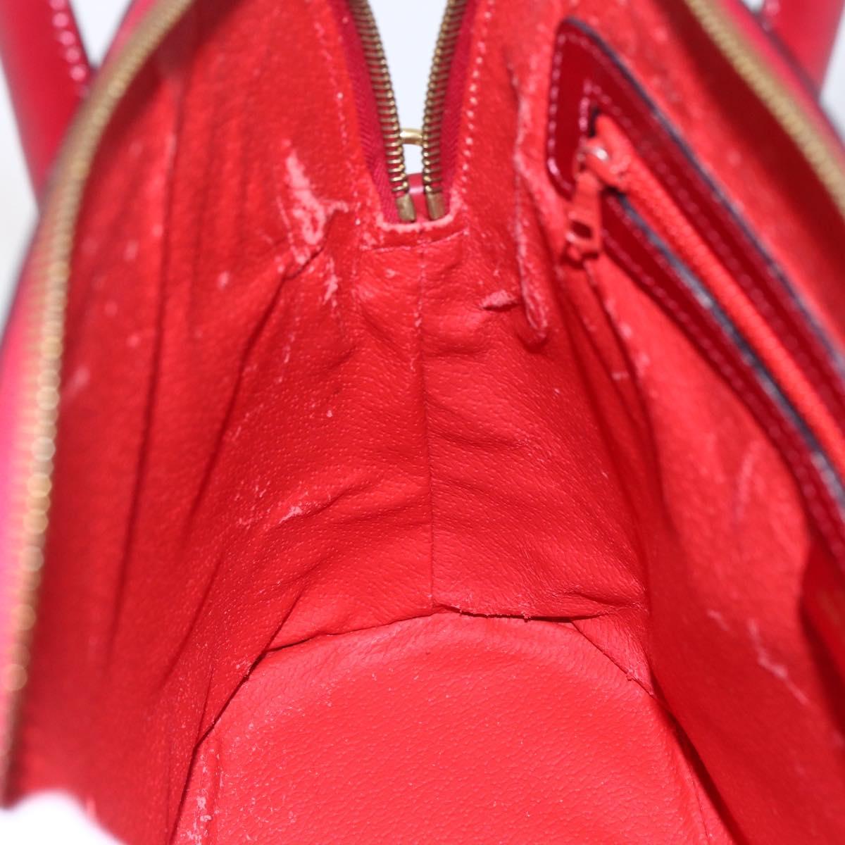 CELINE Hand Bag Leather 2way Red Gold Auth ep12038