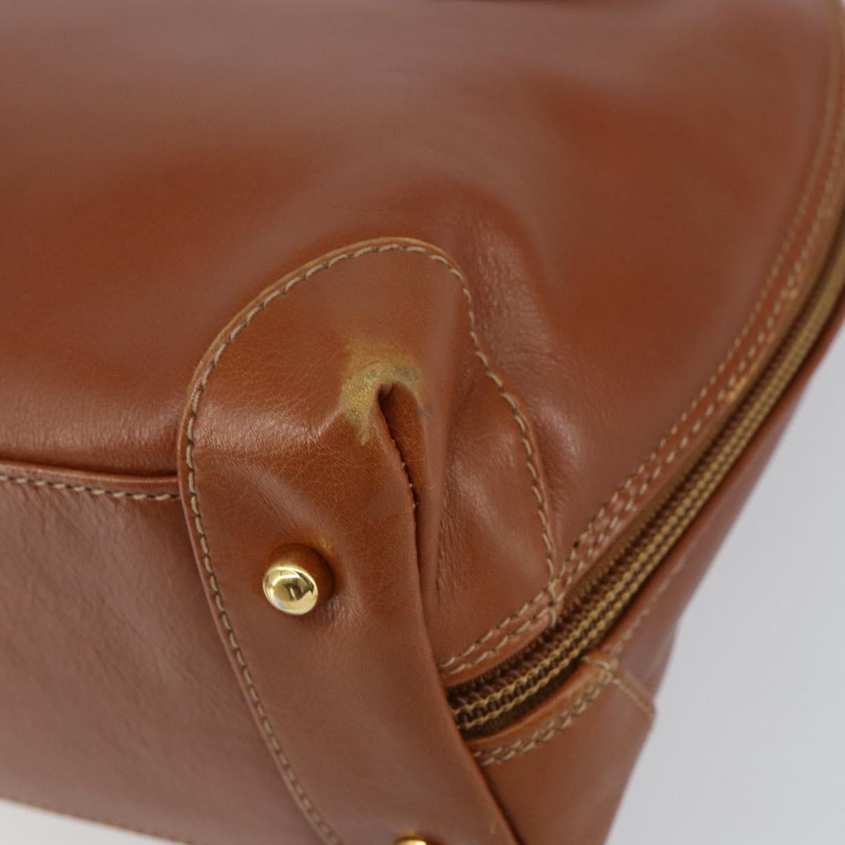 GUCCI Bamboo Hand Bag Leather Brown Gold Auth ep12042