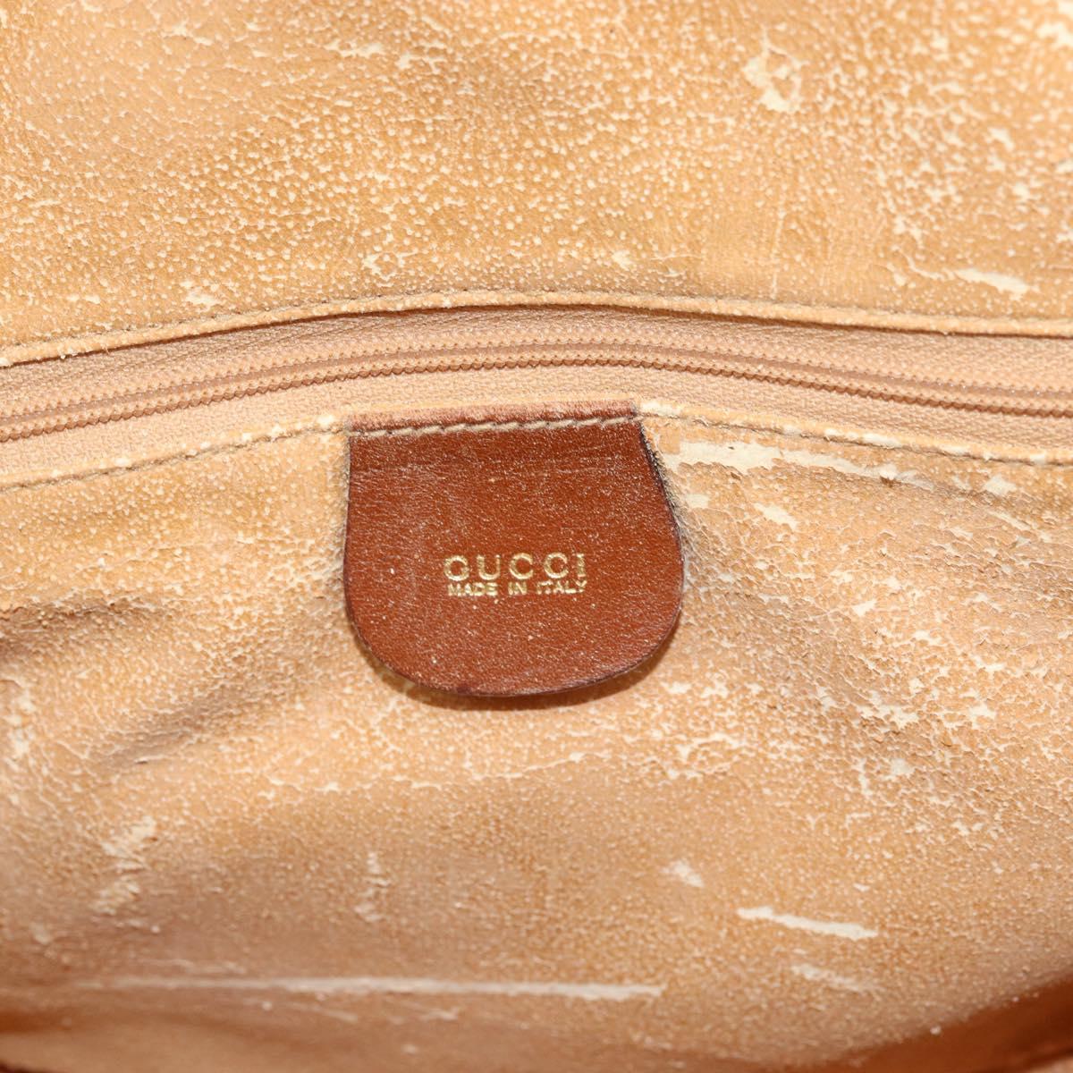 GUCCI Bamboo Hand Bag Leather Brown Gold Auth ep12042