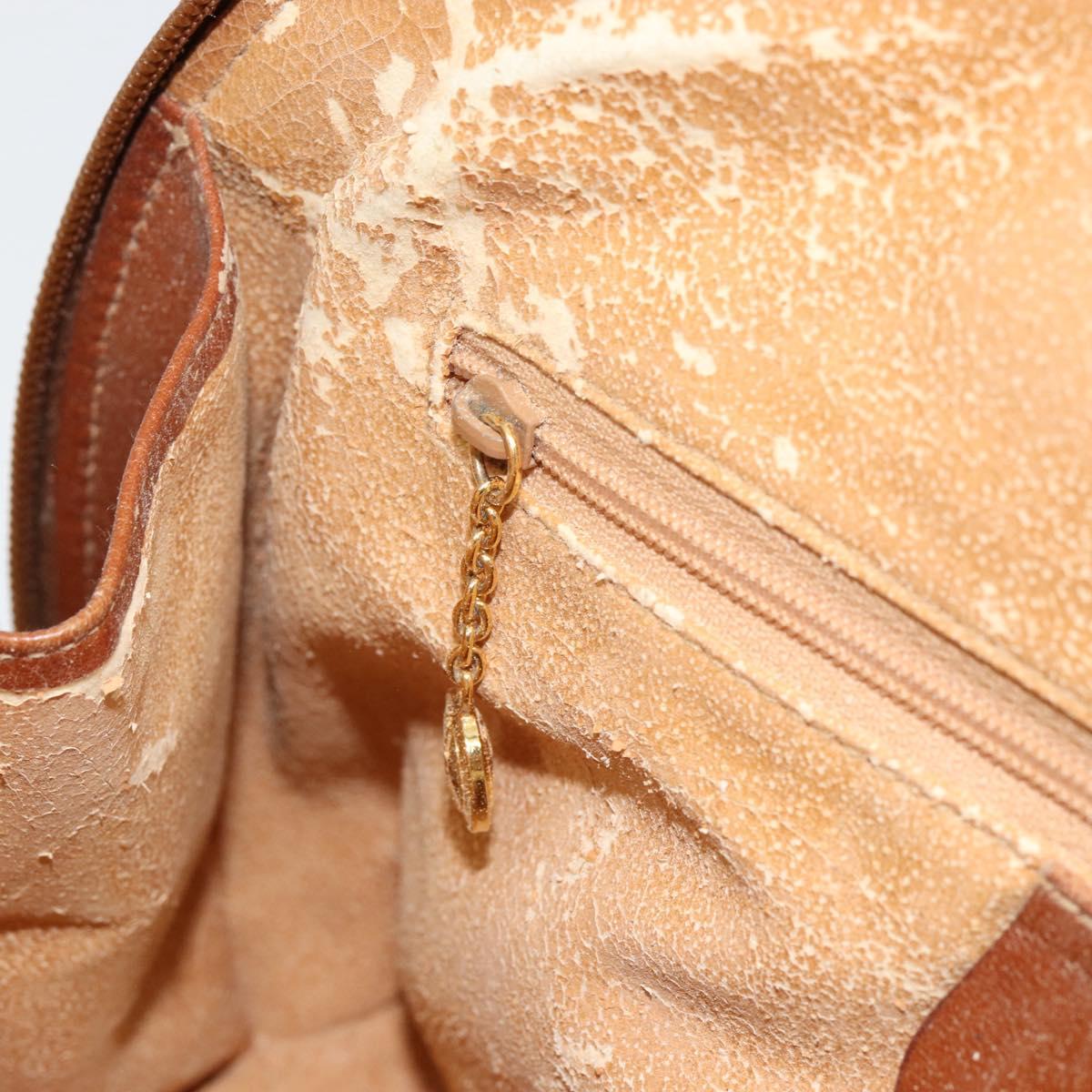 GUCCI Bamboo Hand Bag Leather Brown Gold Auth ep12042