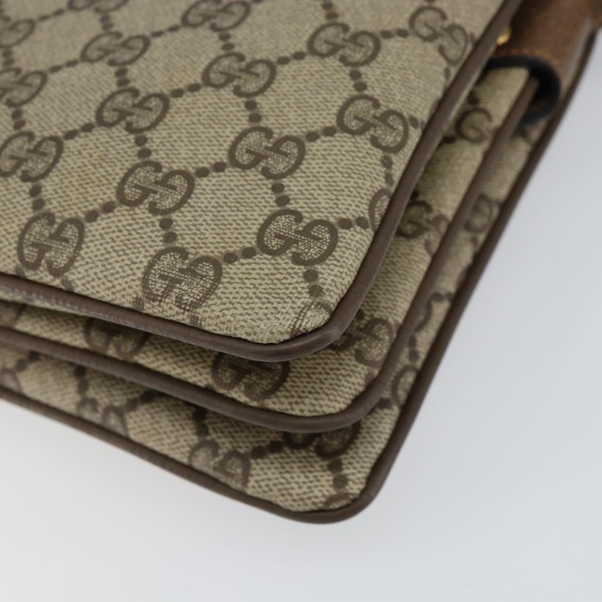 GUCCI GG Supreme Web Sherry Line Bag PVC Beige Gold 904 02 013 Auth ep12043