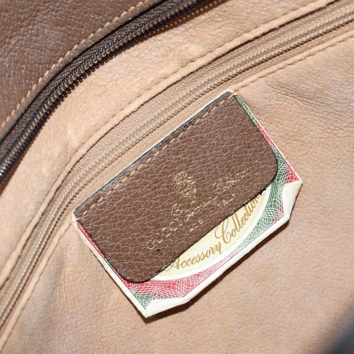 GUCCI GG Supreme Web Sherry Line Bag PVC Beige Gold 904 02 013 Auth ep12043