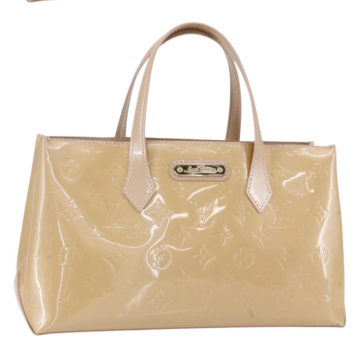 LOUIS VUITTON Vernis Wilshire PM Bag Rose Flow Lantern M91642 LV Auth ep12044