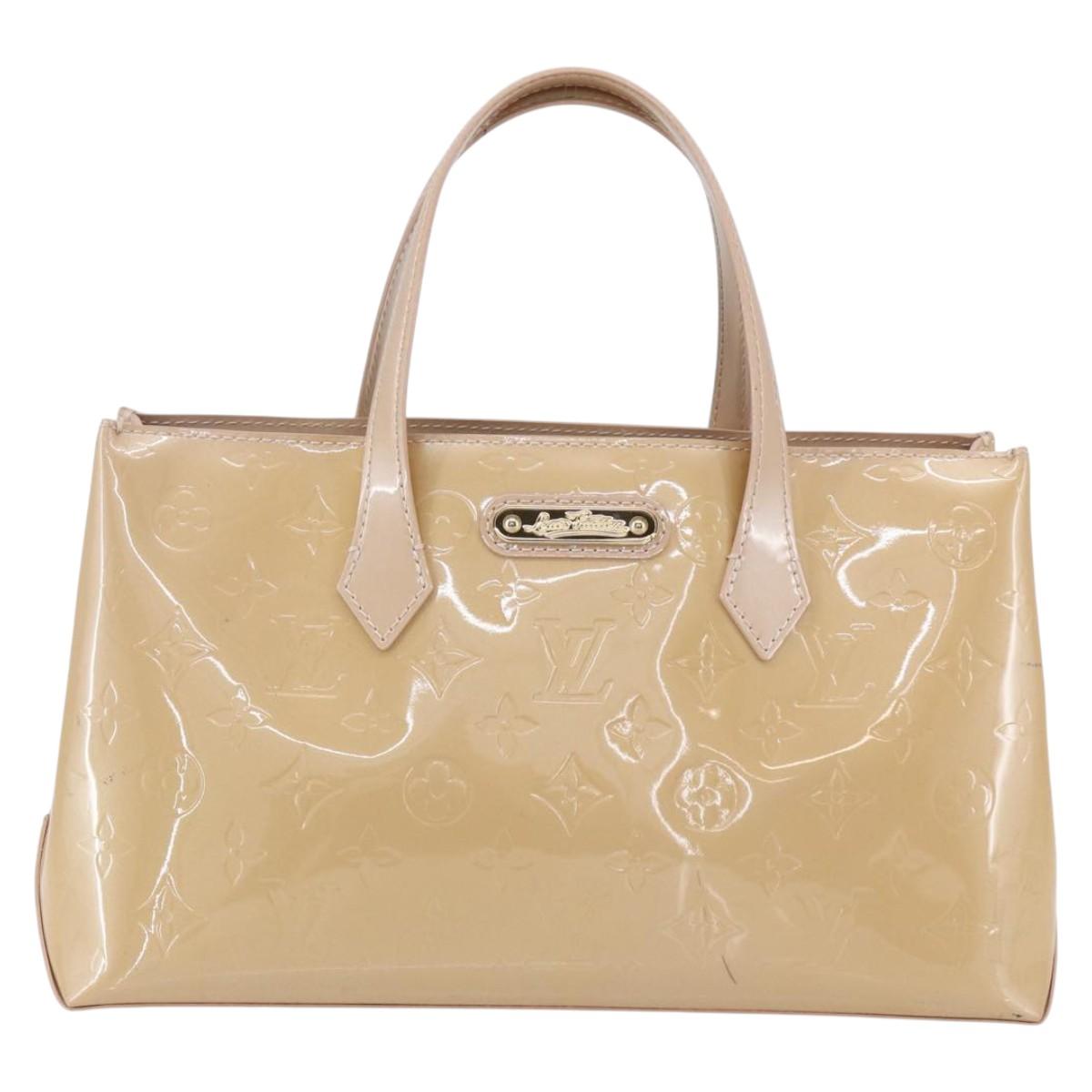 LOUIS VUITTON Vernis Wilshire PM Bag Rose Flow Lantern M91642 LV Auth ep12044