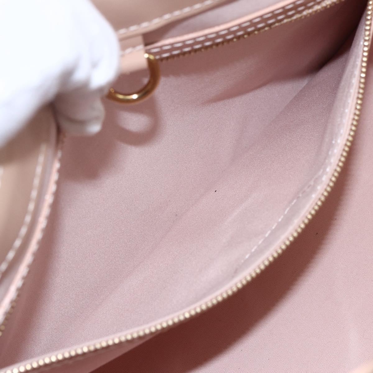 LOUIS VUITTON Vernis Wilshire PM Bag Rose Flow Lantern M91642 LV Auth ep12044