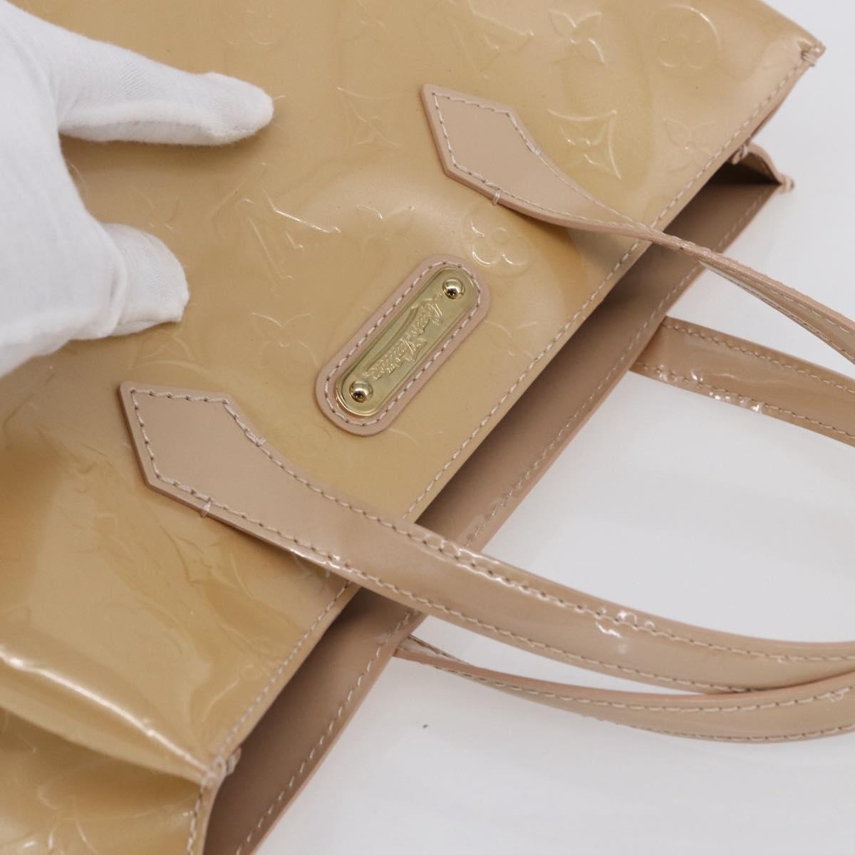 LOUIS VUITTON Vernis Wilshire PM Bag Rose Flow Lantern M91642 LV Auth ep12044