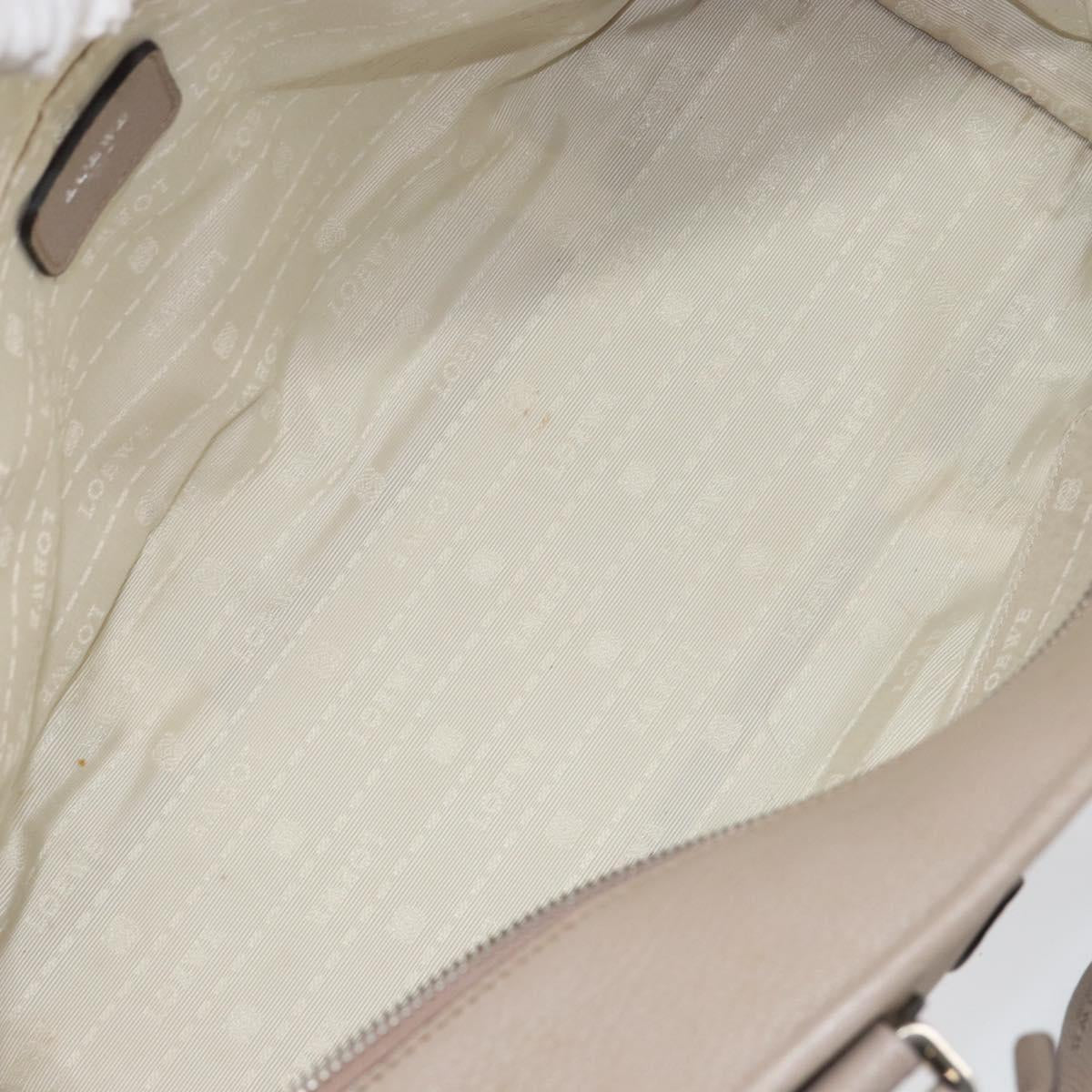 LOEWE Anagram Amazona 36 Hand Bag Leather Gray Silver Auth ep12046