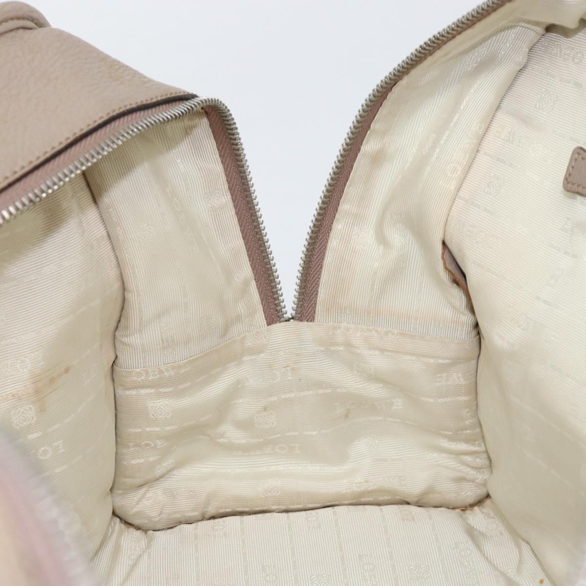 LOEWE Anagram Amazona 36 Hand Bag Leather Gray Silver Auth ep12046