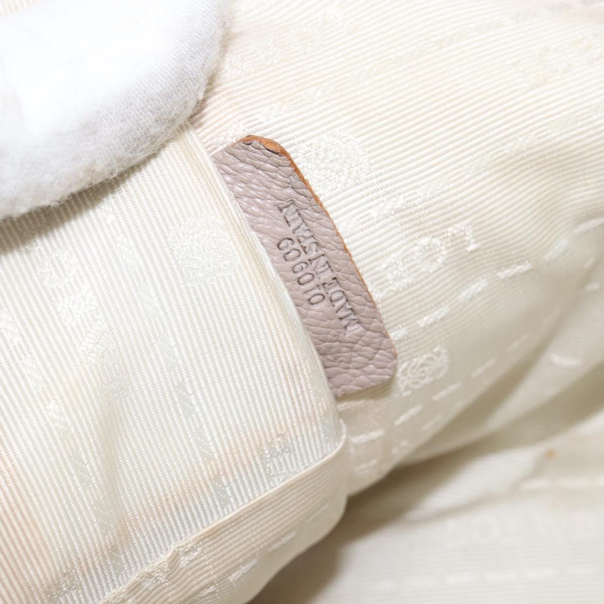 LOEWE Anagram Amazona 36 Hand Bag Leather Gray Silver Auth ep12046