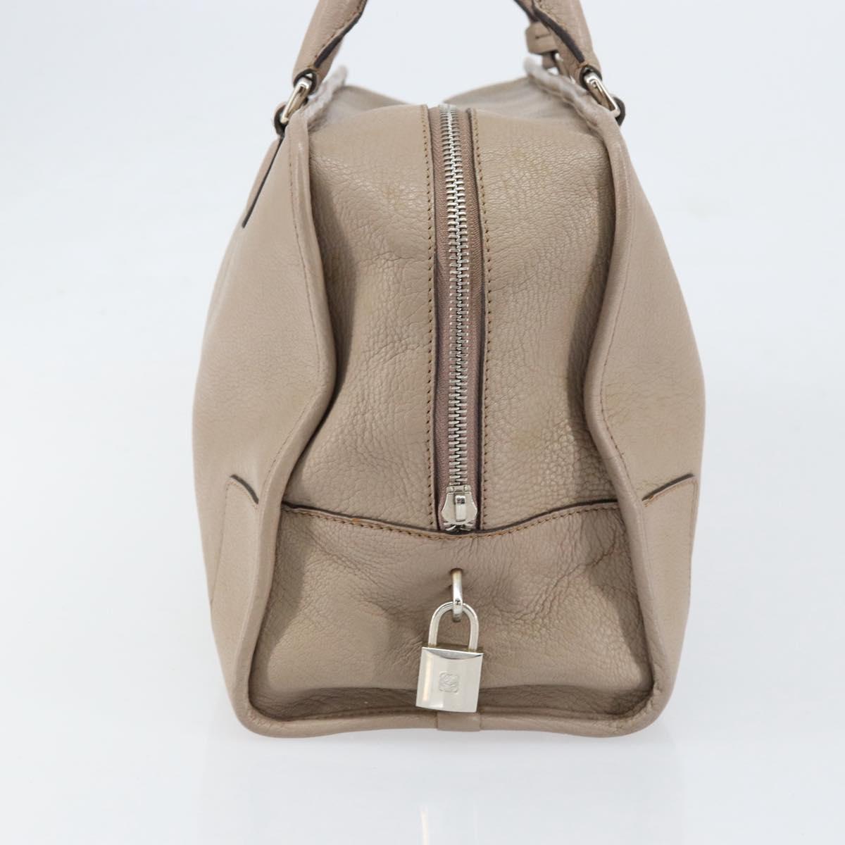 LOEWE Anagram Amazona 36 Hand Bag Leather Gray Silver Auth ep12046