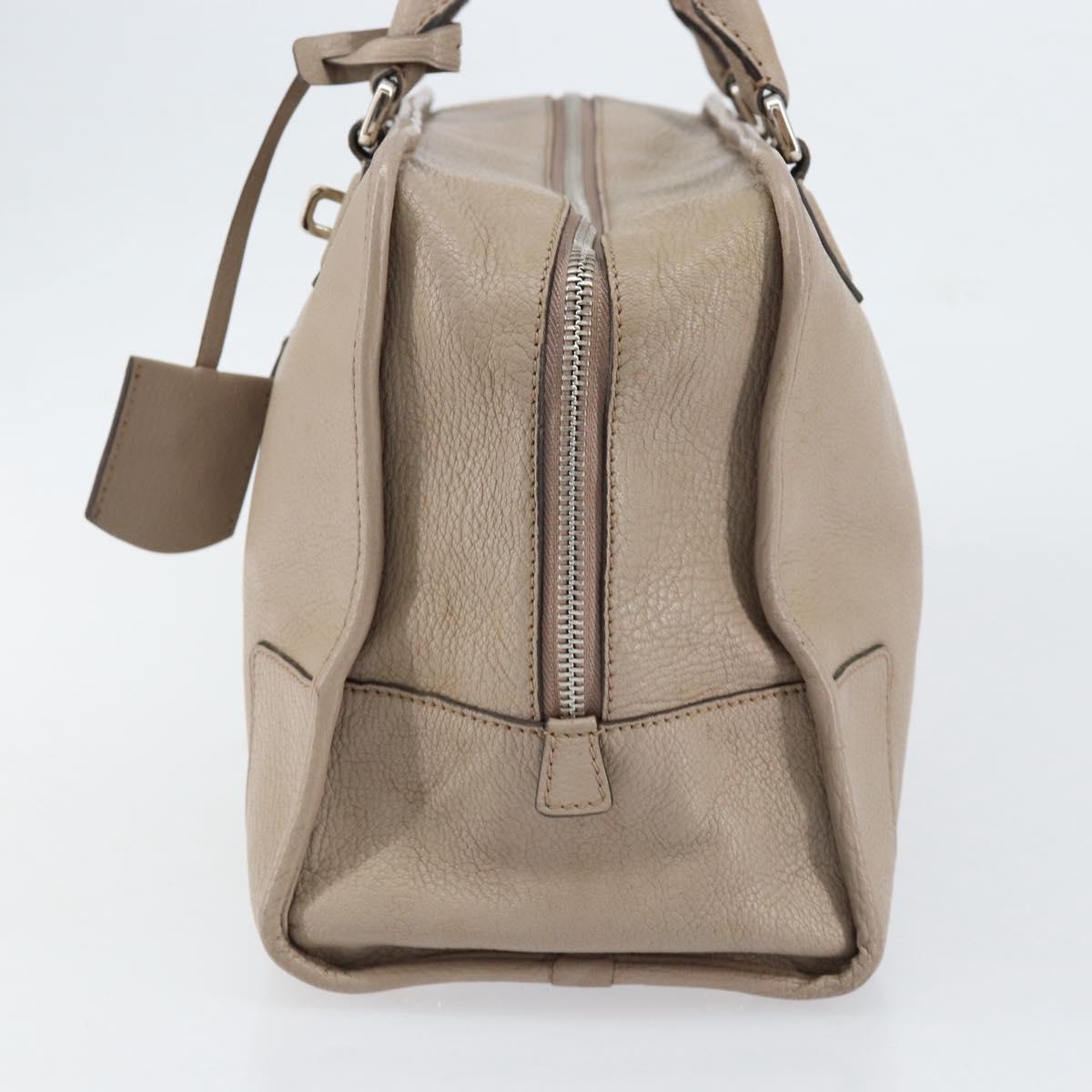 LOEWE Anagram Amazona 36 Hand Bag Leather Gray Silver Auth ep12046